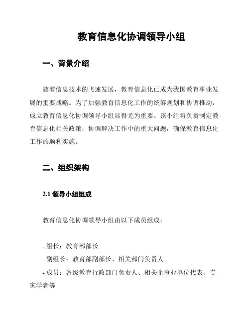教育信息化协调领导小组