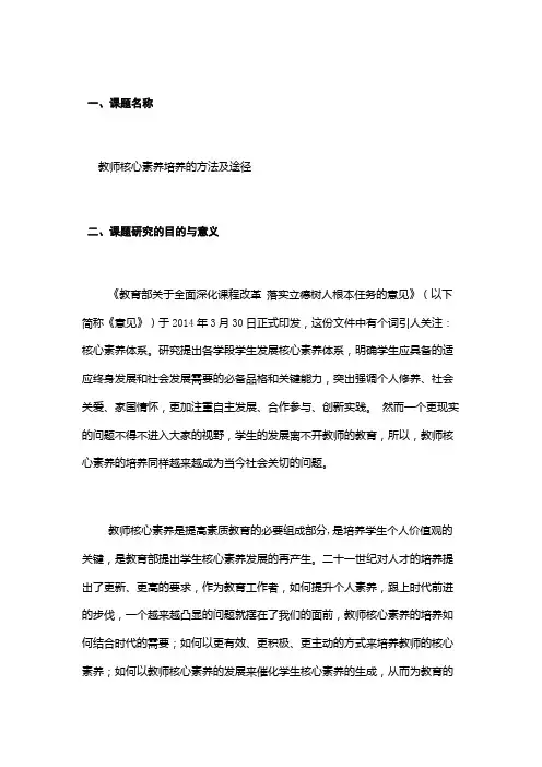 教师核心素养培养的方法及途径 (2)