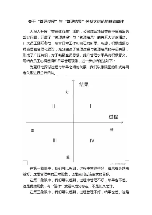 关于“管理过程”与“管理结果”关系大讨论的总结阐述