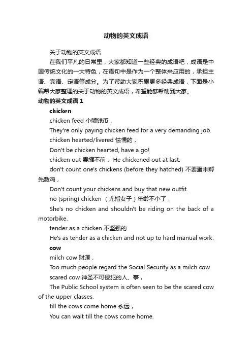 关于动物的英文成语