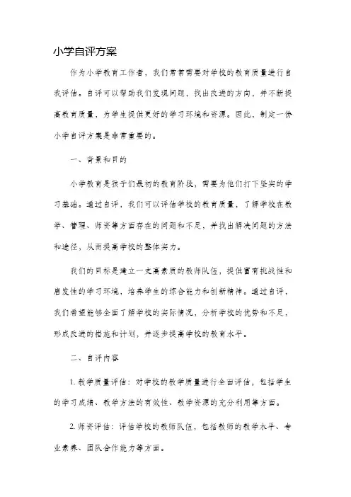 小学自评方案
