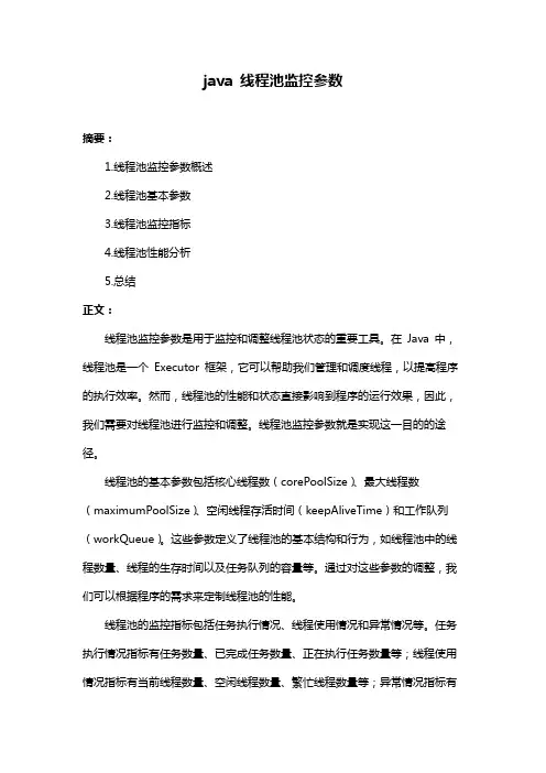 java 线程池监控参数