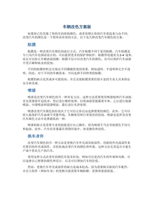 车辆改色方案版