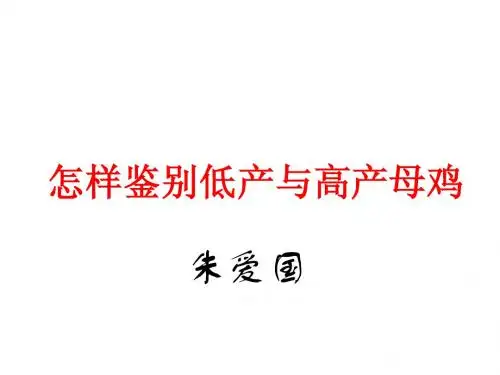 怎样鉴别低产与高产蛋鸡-1
