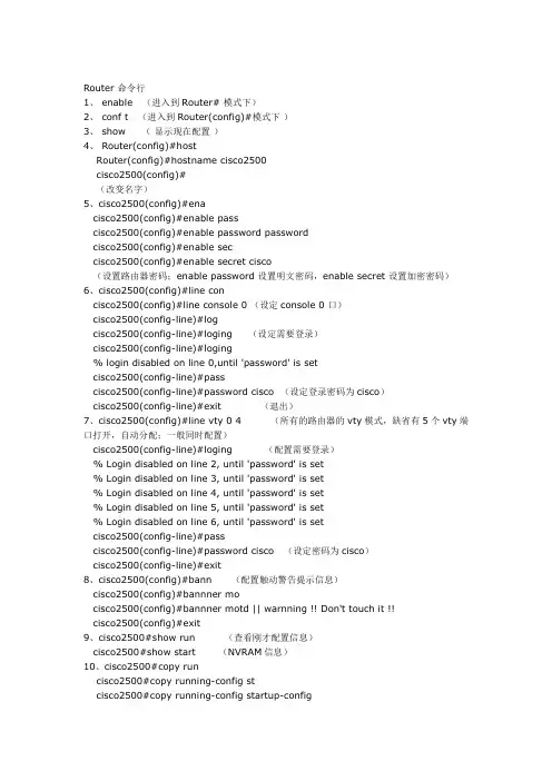 cisco常用的配置含注释