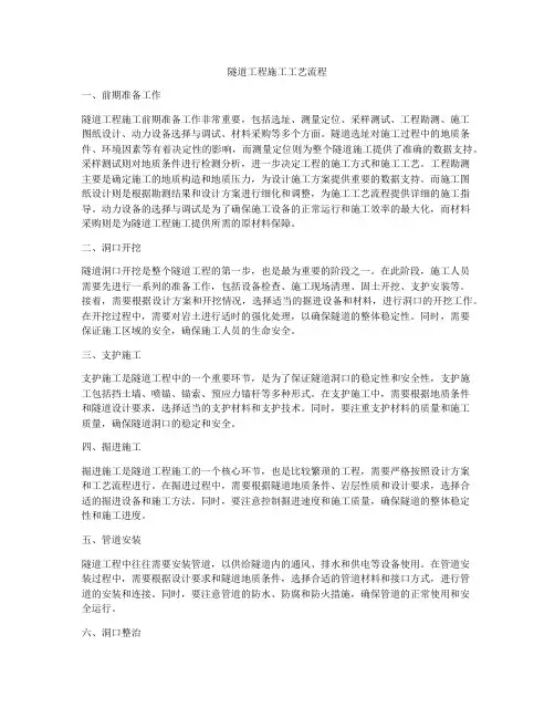 隧道工程施工工艺流程