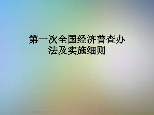 第一次全国经济普查办法及实施细则