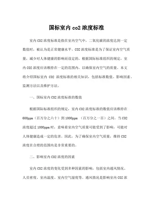 国标室内co2浓度标准