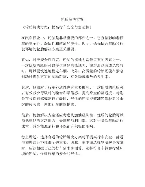 轮胎解决方案