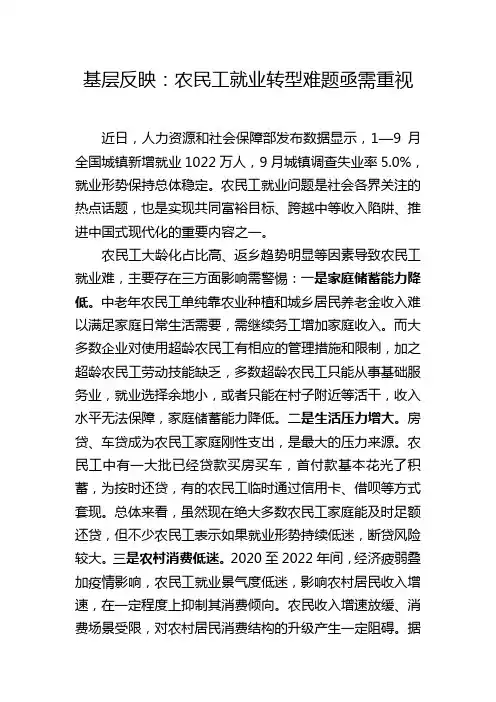 农民工就业转型难题亟需重视 (2)