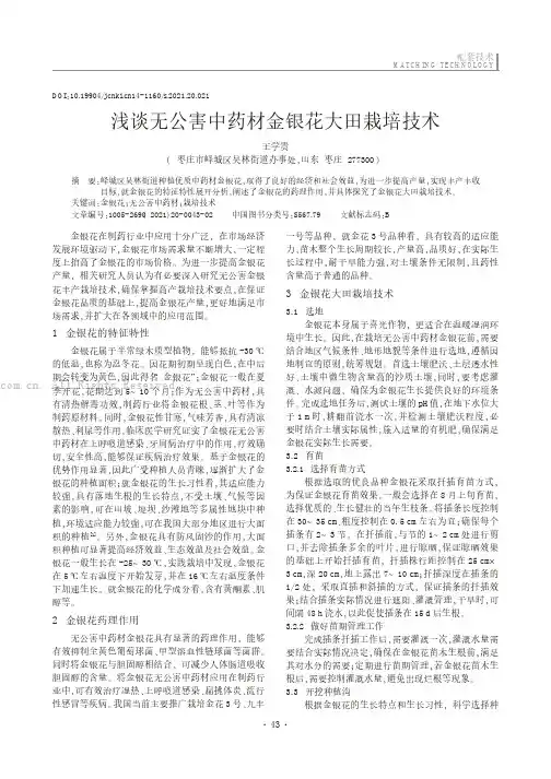 浅谈无公害中药材金银花大田栽培技术