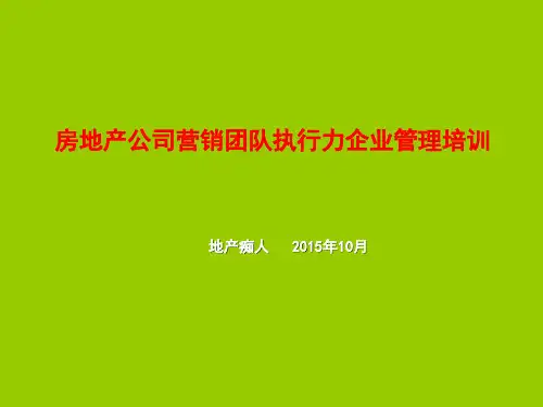 房地产公司营销团队执行力企业管理培训讲义教程课件PPT模板