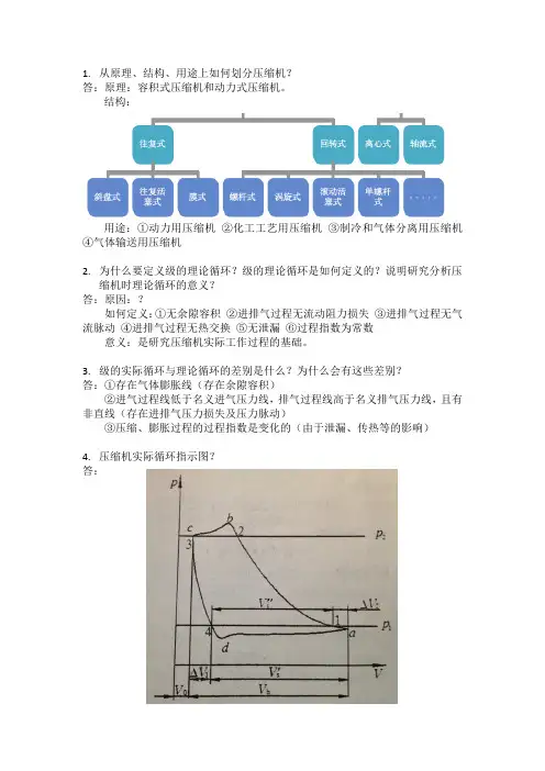 西安交通大学 往复式压缩机 期末考试