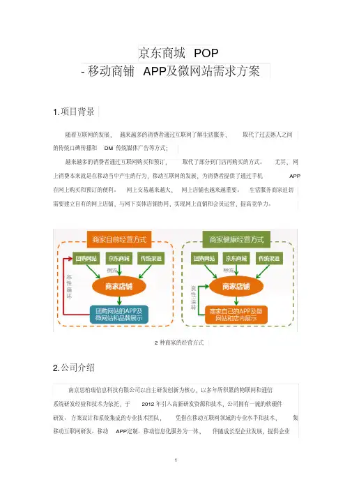 京东商城POP移动商铺方案