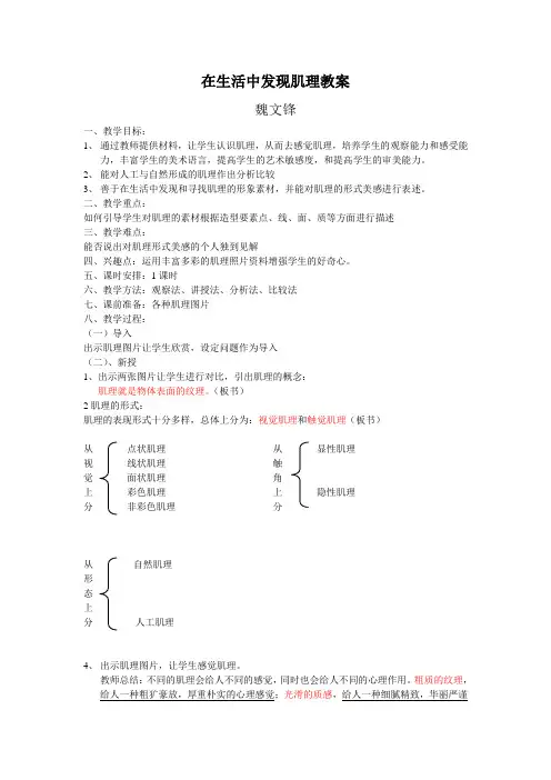 在生活中发现肌理教案