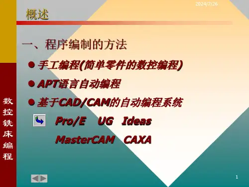 数控铣削程序编制