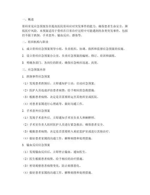 骨科常见应急预案