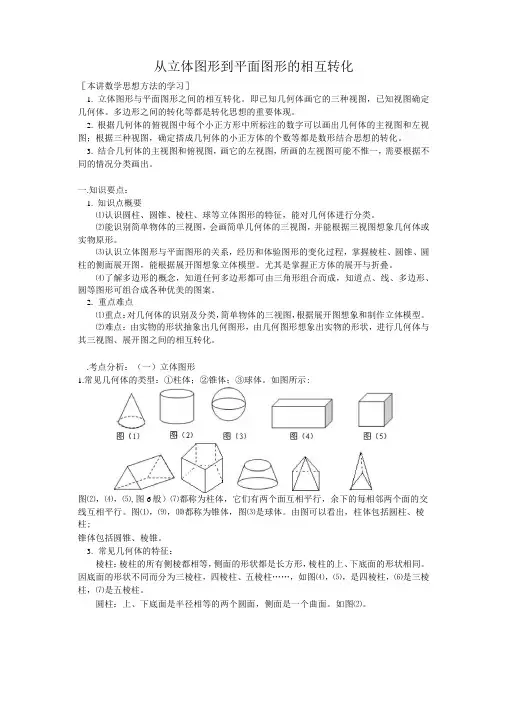从立体图形到平面图形的转化