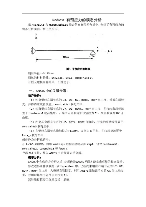 Radioss 有预应力的模态分析