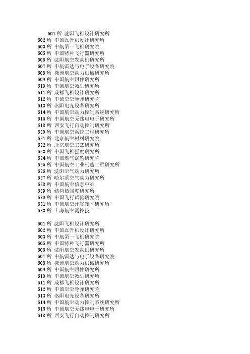 航空航天院所及工资待遇