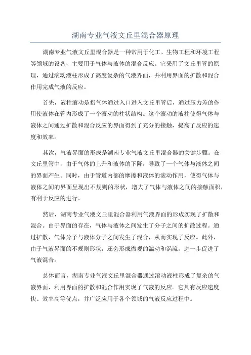 湖南专业气液文丘里混合器原理