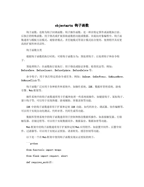 objectartx 钩子函数