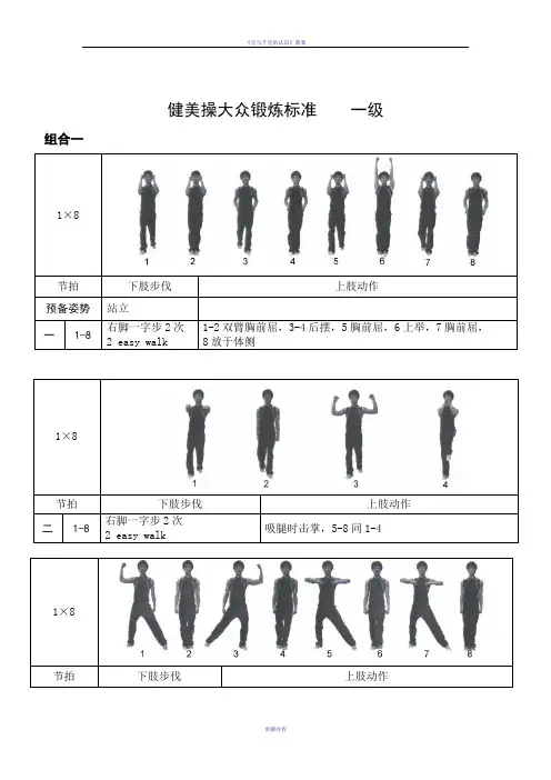 《全国健美操大众锻炼标准》第三套大众一级动作图解