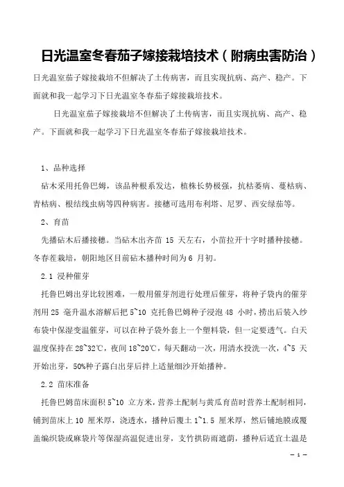 日光温室冬春茄子嫁接栽培技术(附病虫害防治)