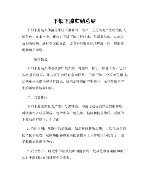 下颌下腺归纳总结