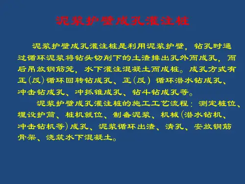 第三章(3)泥浆护壁桩