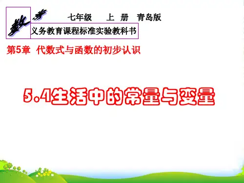 青岛版数学七年级上册5.4《生活中的常量与变量》公开课课件