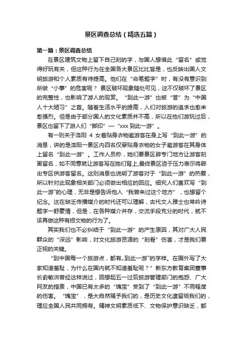 景区调查总结（精选五篇）