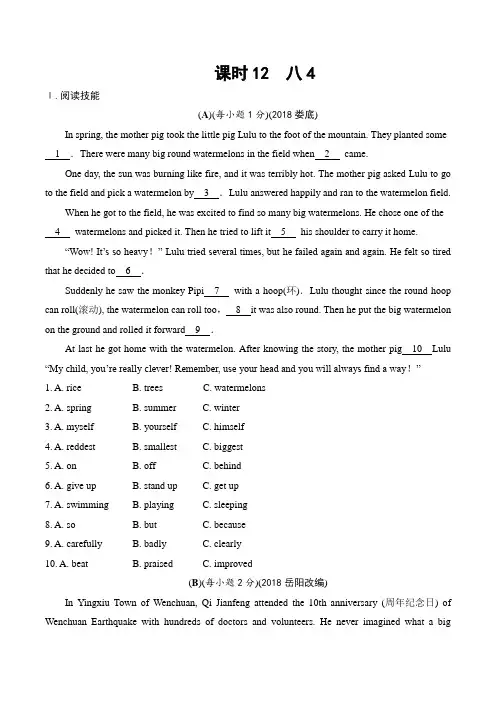 2019年衡阳中考英语课时练-课时12