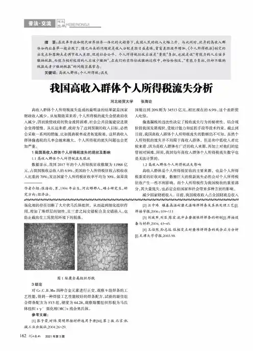 我国高收入群体个人所得税流失分析