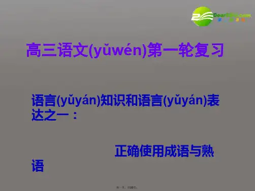 高考语文一轮复习 正确使用成语与熟语课件