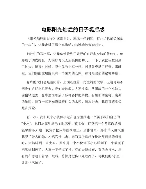 电影阳光灿烂的日子观后感
