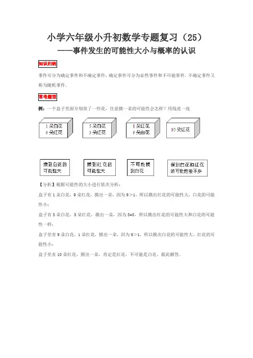 事件发生的可能性大小与概率的认识