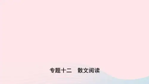 山东省临沂市2019年中考语文专题复习十二散文阅读课件