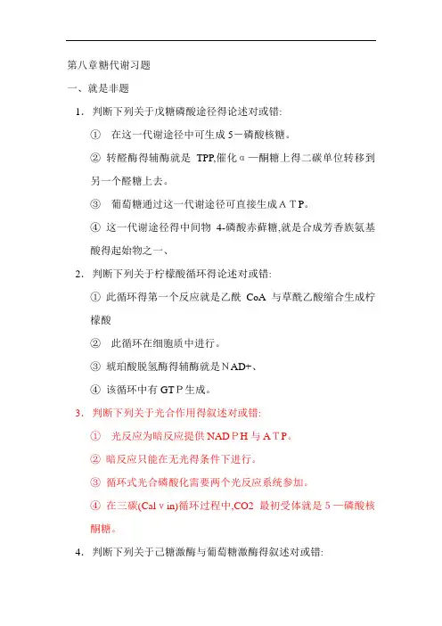 糖代谢习题