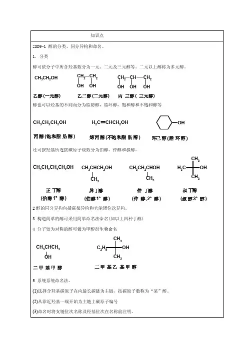 醇的分类——精选推荐