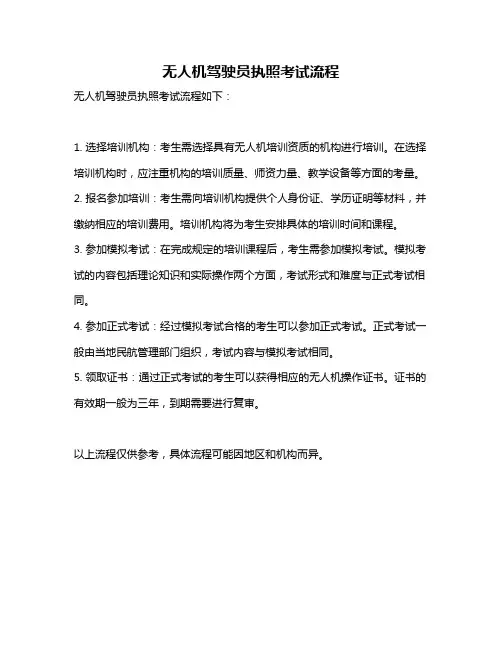 无人机驾驶员执照考试流程