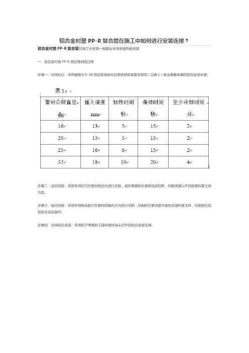 铝合金衬塑PP-R复合管如何进行安装连接？