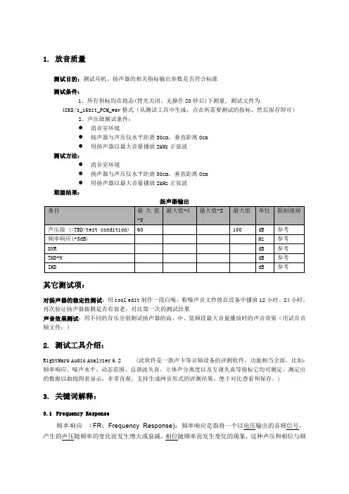 音质测试方法讲解
