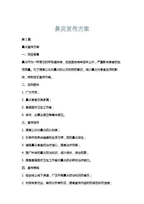 鼻炎宣传方案