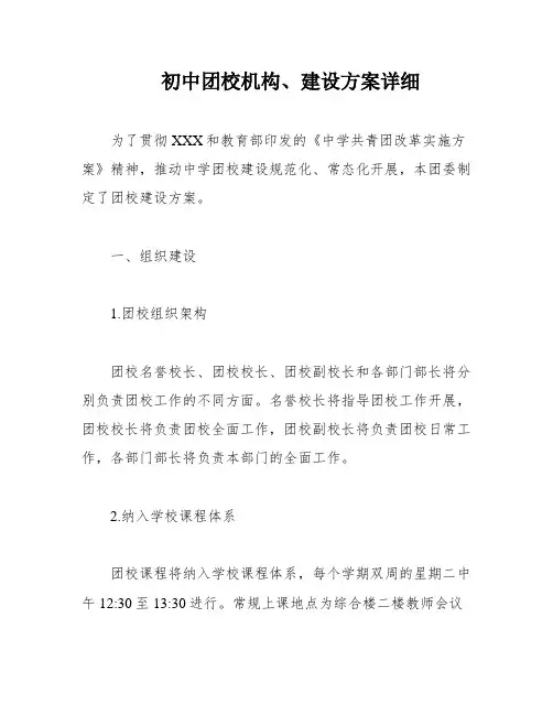 初中团校机构、建设方案详细
