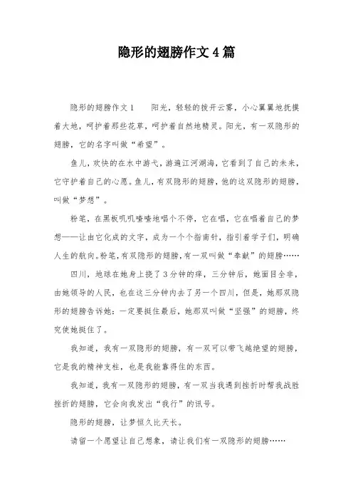 隐形的翅膀作文4篇