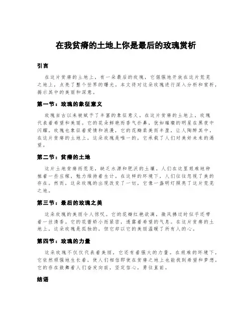 在我贫瘠的土地上你是最后的玫瑰赏析