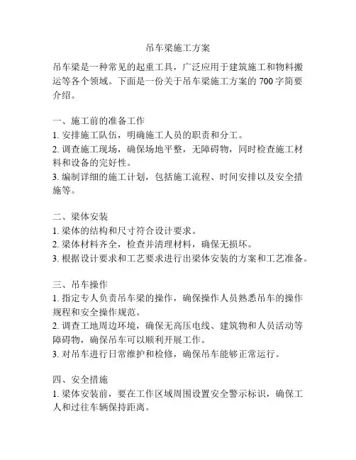 吊车梁施工方案