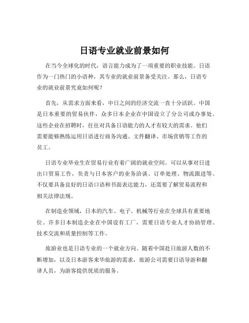 日语专业就业前景如何