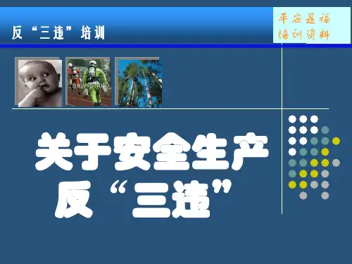 反“三违”培训.ppt